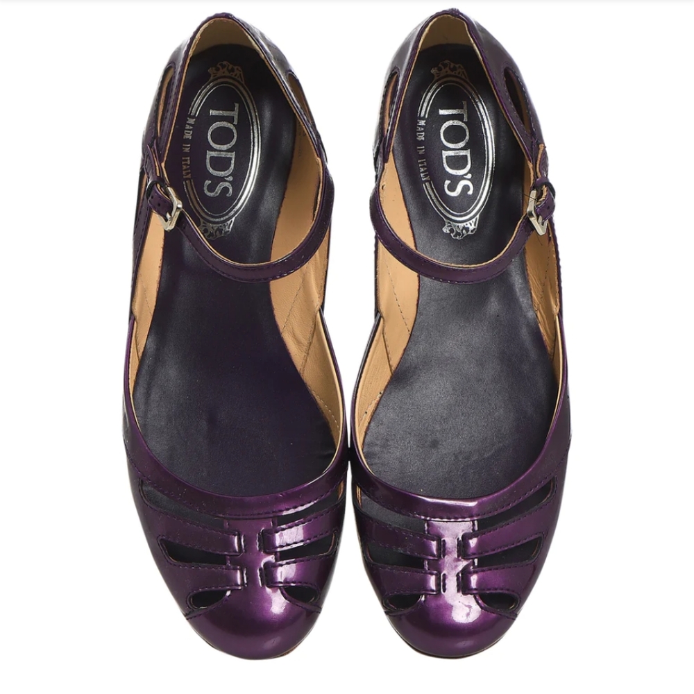 TOD'S purple patent leather ballerina